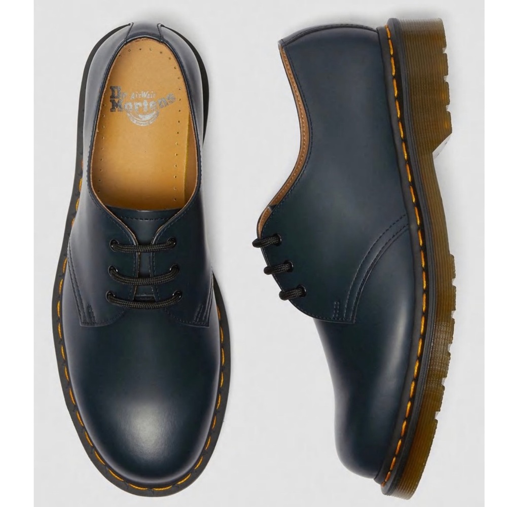 Dr. Martens 1461 3-Eye Oxford Smooth Leather Shoes Navy Blue Women’s SZ 9